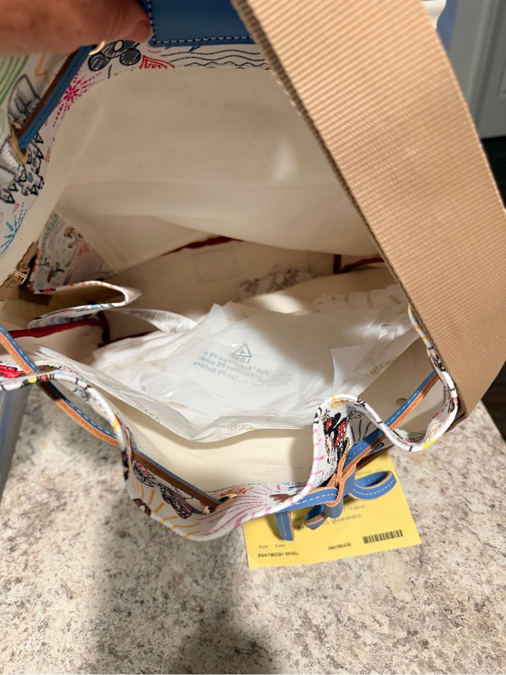 Dooney & Bourke Disney White Multi-Color Character pickleball ba - Picture 2 of 3